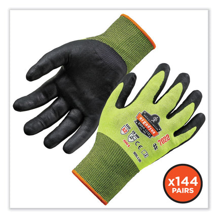 ProFlex 7022-CASE ANSI A2 Coated CR Gloves DSX, Lime, Small, 144 Pairs/Carton
