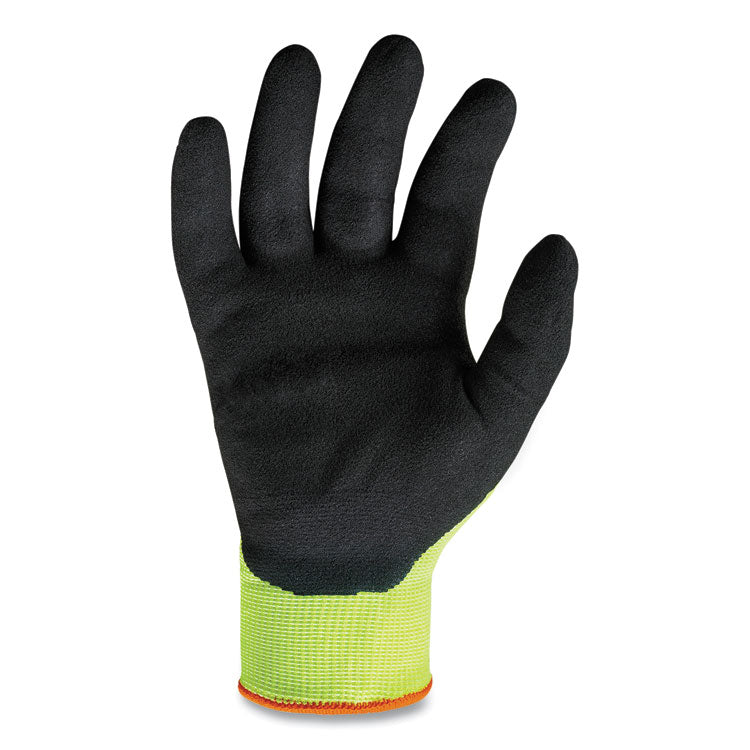 ProFlex 7021 Hi-Vis Nitrile-Coated CR Gloves, Lime, Small, Pair