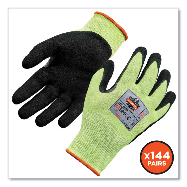 ProFlex 7041-CASE ANSI A4 Nitrile Coated CR Gloves, Lime, Small, 144 Pairs/Carton