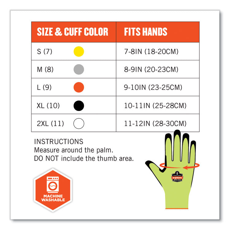 ProFlex 7041 ANSI A4 Nitrile-Coated CR Gloves, Lime, Small, Pair