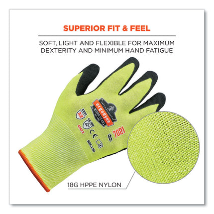 ProFlex 7021-CASE Hi-Vis Nitrile Coated CR Gloves, Lime, 2X-Large, 144 Pairs/Carton