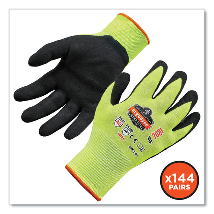 ProFlex 7021-CASE Hi-Vis Nitrile Coated CR Gloves, Lime, Medium, 144 Pairs/Carton