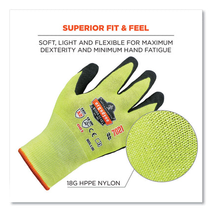 ProFlex 7021-CASE Hi-Vis Nitrile Coated CR Gloves, Lime, Small, 144 Pairs/Carton