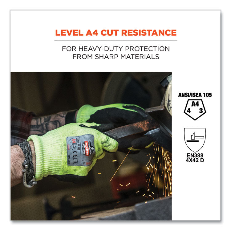 ProFlex 7041 ANSI A4 Nitrile-Coated CR Gloves, Lime, Medium, Pair