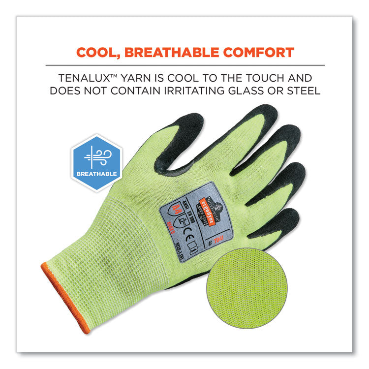 ProFlex 7041-CASE ANSI A4 Nitrile Coated CR Gloves, Lime, Medium, 144 Pairs/Carton