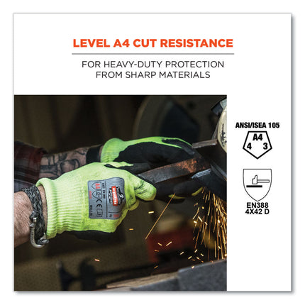 ProFlex 7041 ANSI A4 Nitrile-Coated CR Gloves, Lime, 2X-Large, Pair