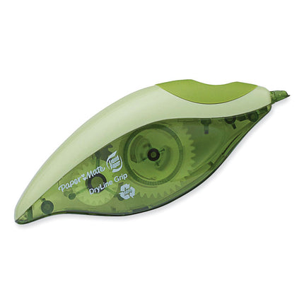 DryLine Grip Correction Tape, Recycled Dispenser, Green/White Applicator, 0.2" x 335", 2/Pack