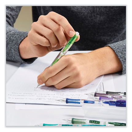 Clear Point Mechanical Pencils with Tube of Lead/Erasers, 0.9 mm, HB (#2), Black Lead, Assorted Barrel Colors, 2/Pack