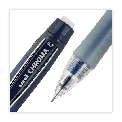 Chroma Mechanical Pencils with Tube of Lead/Erasers, 0.7 mm, HB (#2), Black Lead, Assorted Barrel Colors, 4/Set