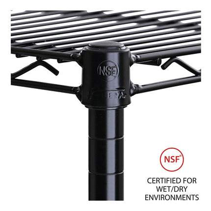 Industrial Wire Shelving Extra Wire Shelves, 48w X 24d, Black, 2 Shelves/carton