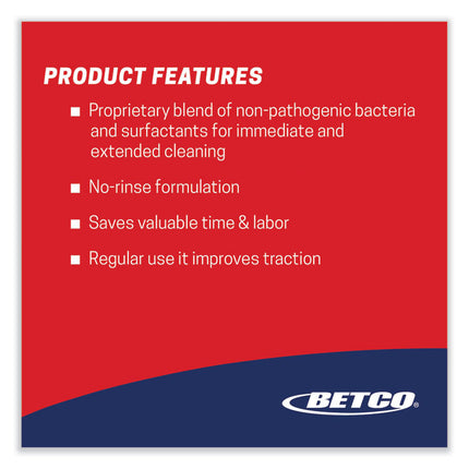 BioActive Solutions No-Rinse Floor Cleaner, Rain Fresh Scent, 1 gal Bottle, 4/Carton
