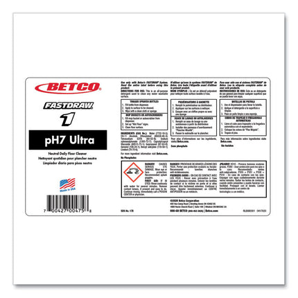 pH7 Ultra Neutral Cleaner, Lemon Scent, 2 L Bottle, 4/Carton