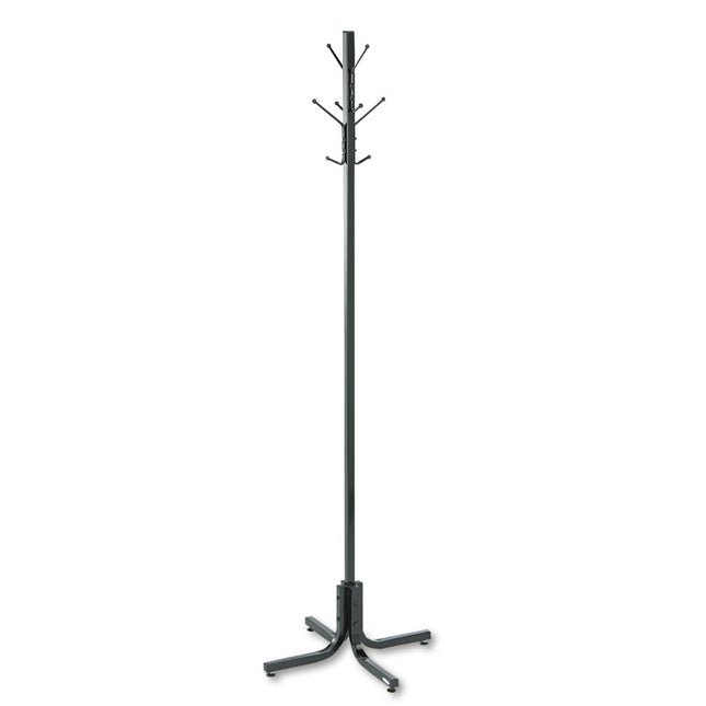 Metal Costumer, Four Ball-Tipped Double-Hooks, 21w X 21d X 70h, Black
