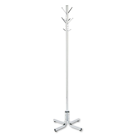 Metal Costumer, Four Ball-Tipped Double-Hooks, 21w X 21d X 70h, Chrome