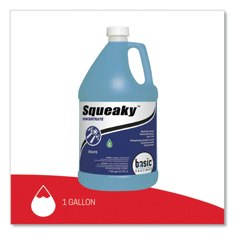 Squeaky Concentrate Floor Cleaner, Characteristic Scent, 1 gal Bottle, 4/Carton