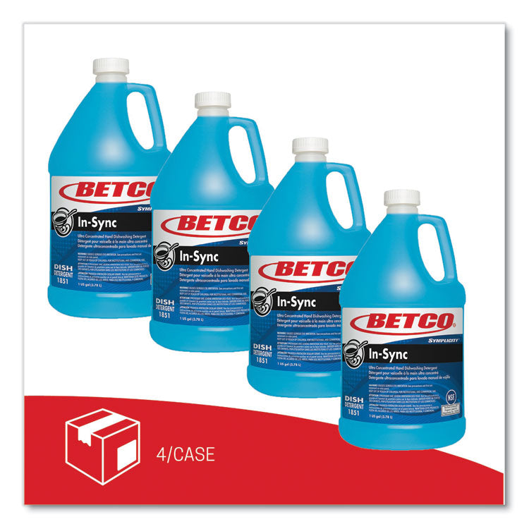 Symplicity In-Sync Premium Hand Dishwashing Detergent, Fresh Ozonic Scent, 1 gal Bottle, 4/Carton