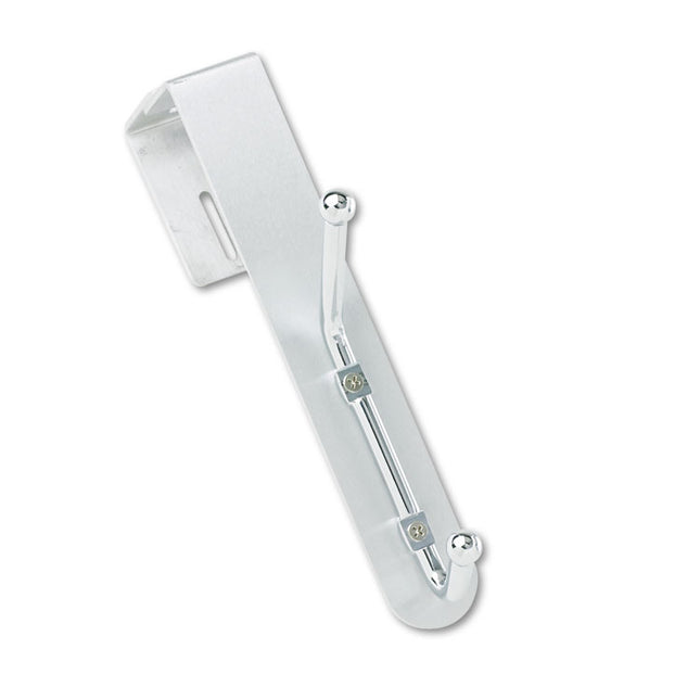 Over-The-Panel Double-Garment Hook, Satin Aluminum/chrome
