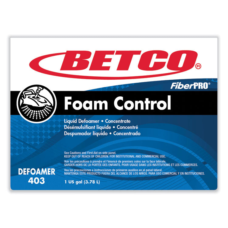 FiberPro Foam Control Liquid Defoamer, 1 gal Bottle, 4/Carton