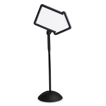 WriteWay Two-Sided Dry Erase Standing Message Sign, White 25.5" x 17.75" Arrow Surface, Black Frame, 25.5" x 17.75" x 64.25"