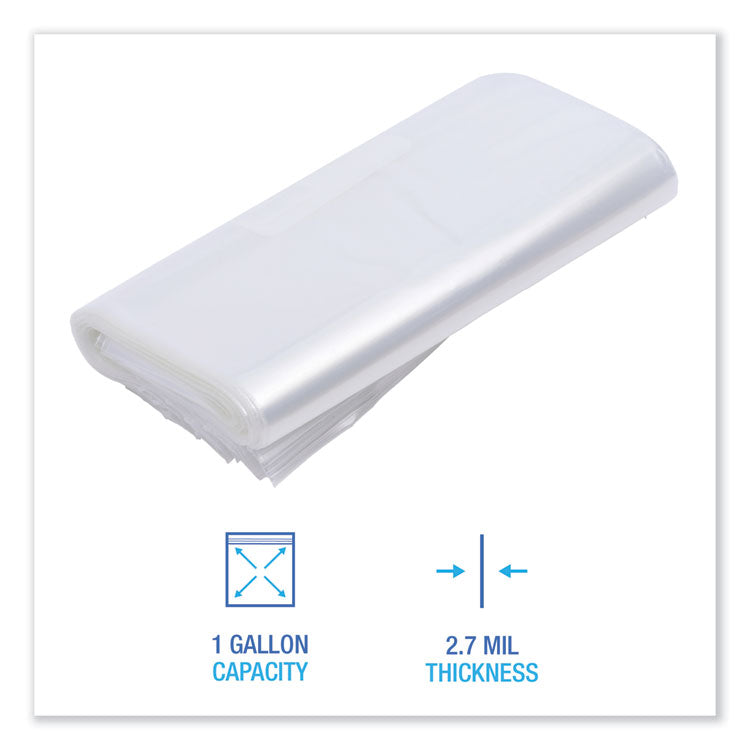 Reclosable Freezer Storage Bags, 1 gal, 10.5" x 11", Clear, 250/Box