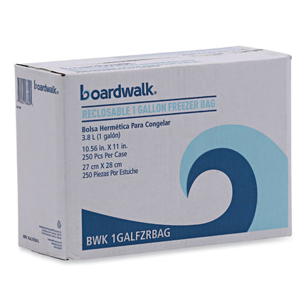 Reclosable Freezer Storage Bags, 1 gal, 10.5" x 11", Clear, 250/Box