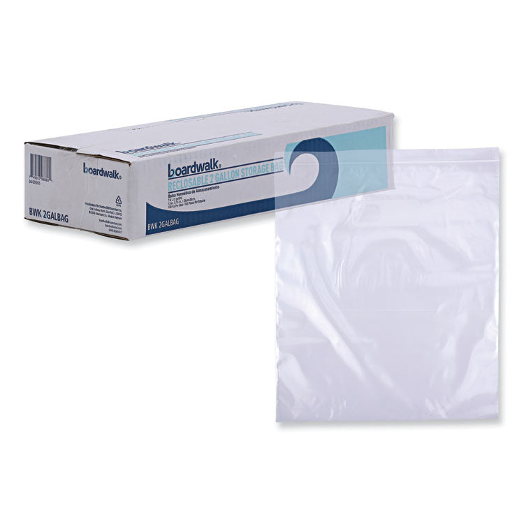 Reclosable Food Storage Bags, 2 Gallon, 13" x 15", Clear, 100/Box