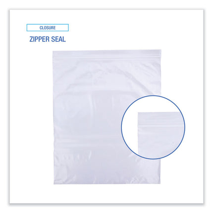 Reclosable Freezer Storage Bags, 2 gal, 13" x 15", Clear, 100/Box