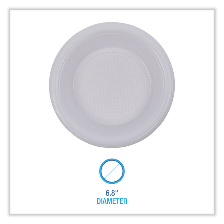 Hi-Impact Plastic Dinnerware, Bowl, 10 oz to 12 oz, White, 1,000/Carton