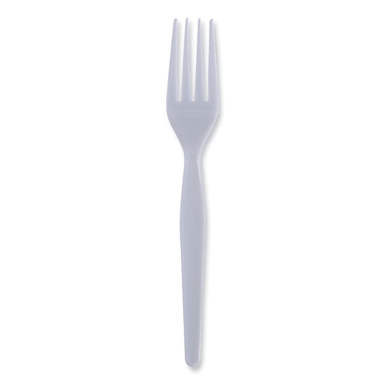 Heavyweight Polystyrene Cutlery, Fork, Plastic, White, 1,000/Carton