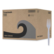 Heavyweight Polystyrene Cutlery, Fork, Plastic, White, 1,000/Carton