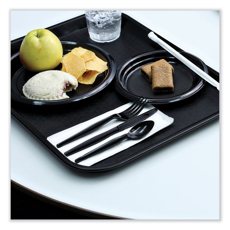 Heavyweight Wrapped Polystyrene Cutlery, Fork, Plastic, Black, 1,000/Carton
