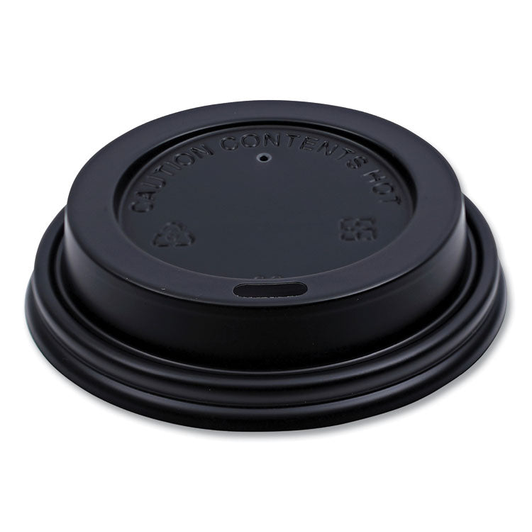 Hot Cup Lids, Fits 8 oz Hot Cups, Plastic, Black, 1,000/Carton