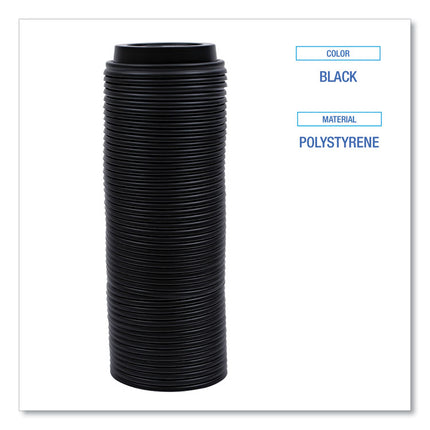 Hot Cup Lids, Fits 8 oz Hot Cups, Plastic, Black, 1,000/Carton