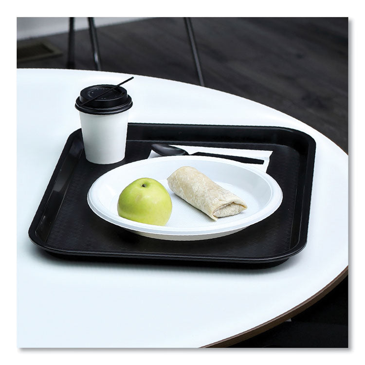 Hot Cup Lids, Fits 8 oz Hot Cups, Plastic, Black, 1,000/Carton