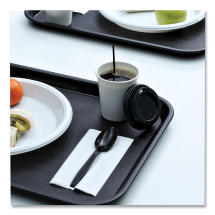 Hot Cup Lids, Fits 8 oz Hot Cups, Plastic, Black, 1,000/Carton