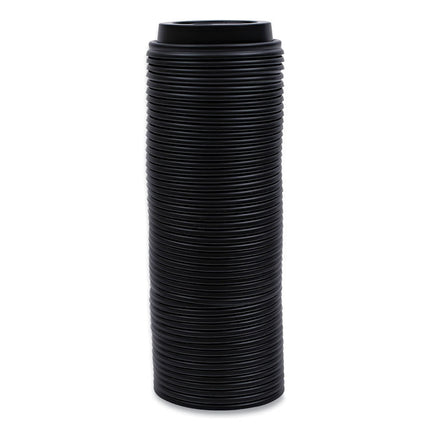Hot Cup Lids, Fits 10 oz to 20 oz Hot Cups, Plastic, Black, 1,000/Carton