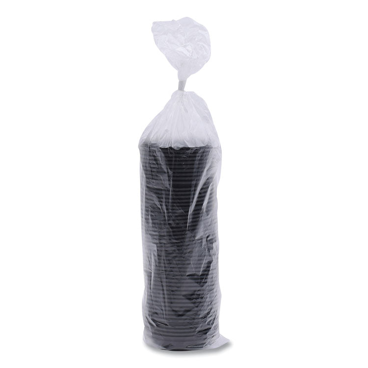 Hot Cup Lids, Fits 10 oz to 20 oz Hot Cups, Plastic, Black, 1,000/Carton