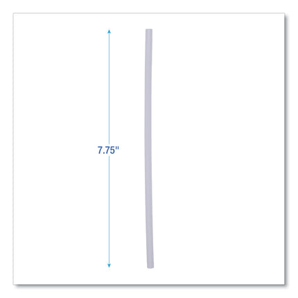 Jumbo Straws, 7.75", Plastic, Translucent, Unwrapped, 250/pack, 50 Packs/carton