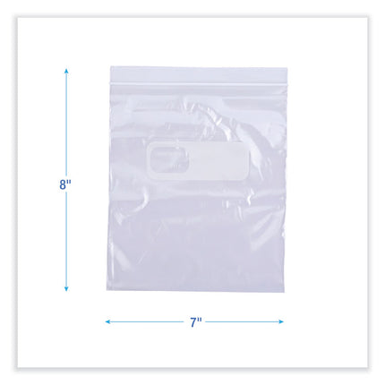 Reclosable Food Storage Bags, Quart, 7" x 8", Clear, 500/Box