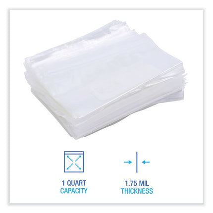Reclosable Food Storage Bags, Quart, 7" x 8", Clear, 500/Box