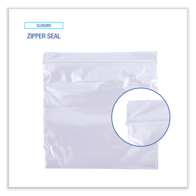 Reclosable Food Storage Bags, Sandwich, 6.5" x 5.89", Clear, 500/Box