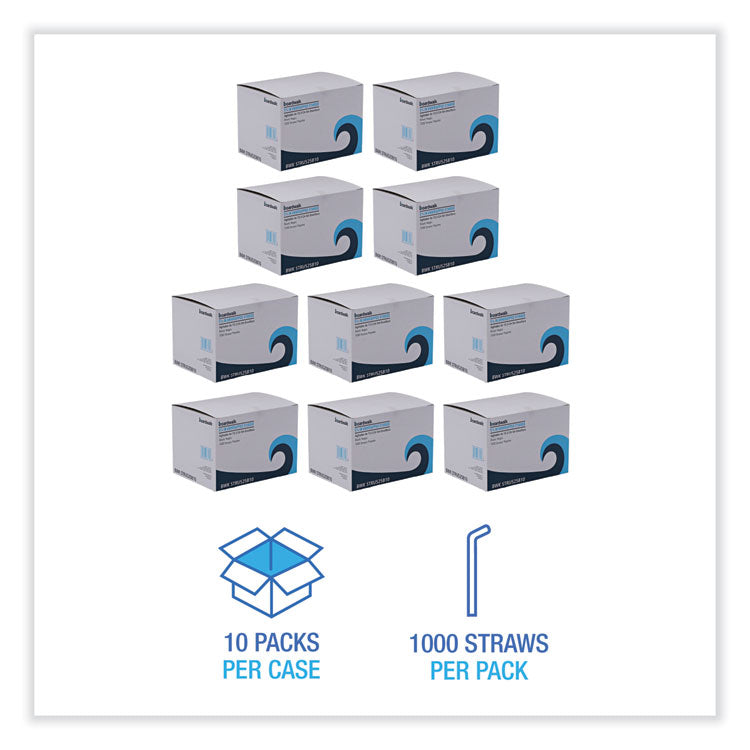 Single-Tube Stir-Straws, 5.25", Polypropylene, Black, 1,000/pack, 10 Packs/carton