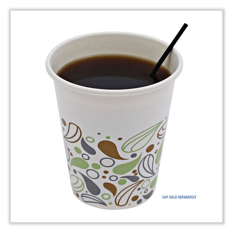 Single-Tube Stir-Straws, 5.25", Polypropylene, Black, 1,000/pack, 10 Packs/carton