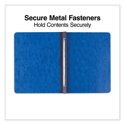 Pressboard Report Cover, Two-Piece Prong Fastener, 3" Capacity, 8.5 X 11, Dark Blue/dark Blue