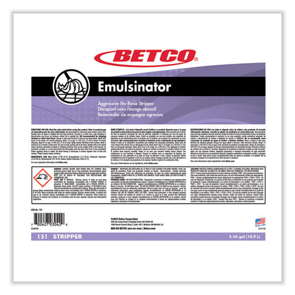 Emulsinator Floor Stripper, Sassafras Scent, 5 gal Bag-in-Box