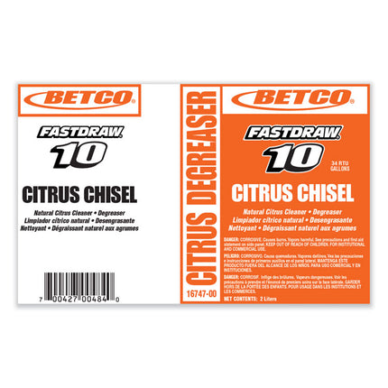 Citrus Chisel, Citrus Scent, 2 L Bottle, 4/Carton