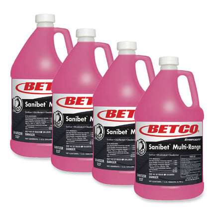 Symplicity Sanibet Multi-Range Sanitizer Disinfectant Deodorizer, 1 gal Bottle, 4/Carton