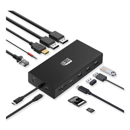 12-in-1 USB-C Multi-Port TAA Compliant Docking Station, Black