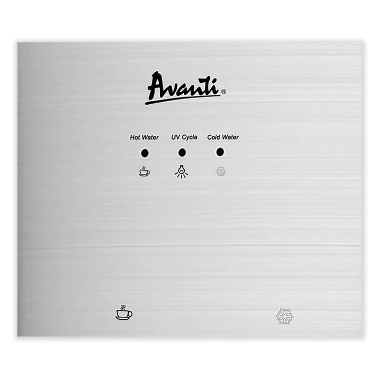 Bottom Loading Water Dispenser with UV Light, 3 to 5 gal, 41.25 h, Black/Stainless Steel