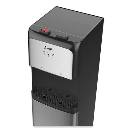 Bottom Loading Water Dispenser with UV Light, 3 to 5 gal, 41.25 h, Black/Stainless Steel